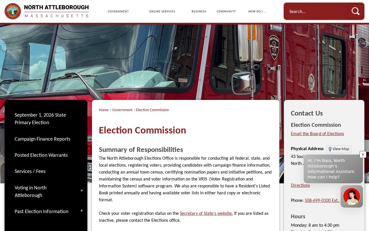 North Attleborough residents directory Elections Commission voter list guidance