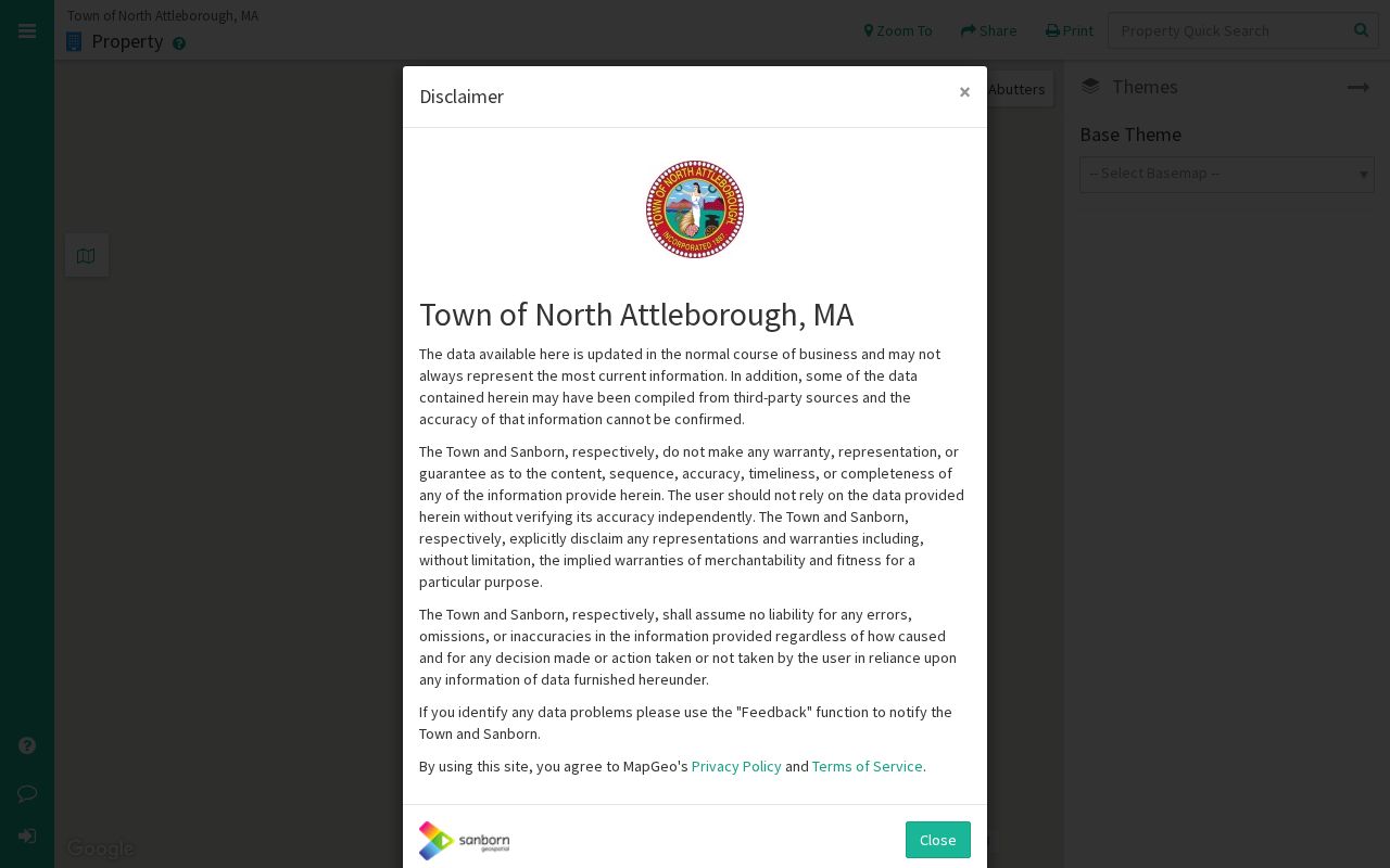 North Attleborough neighbors MapGeo abutter parcel viewer