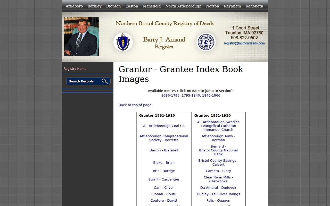 North Attleborough previous residents historical Tor Tee deed index books