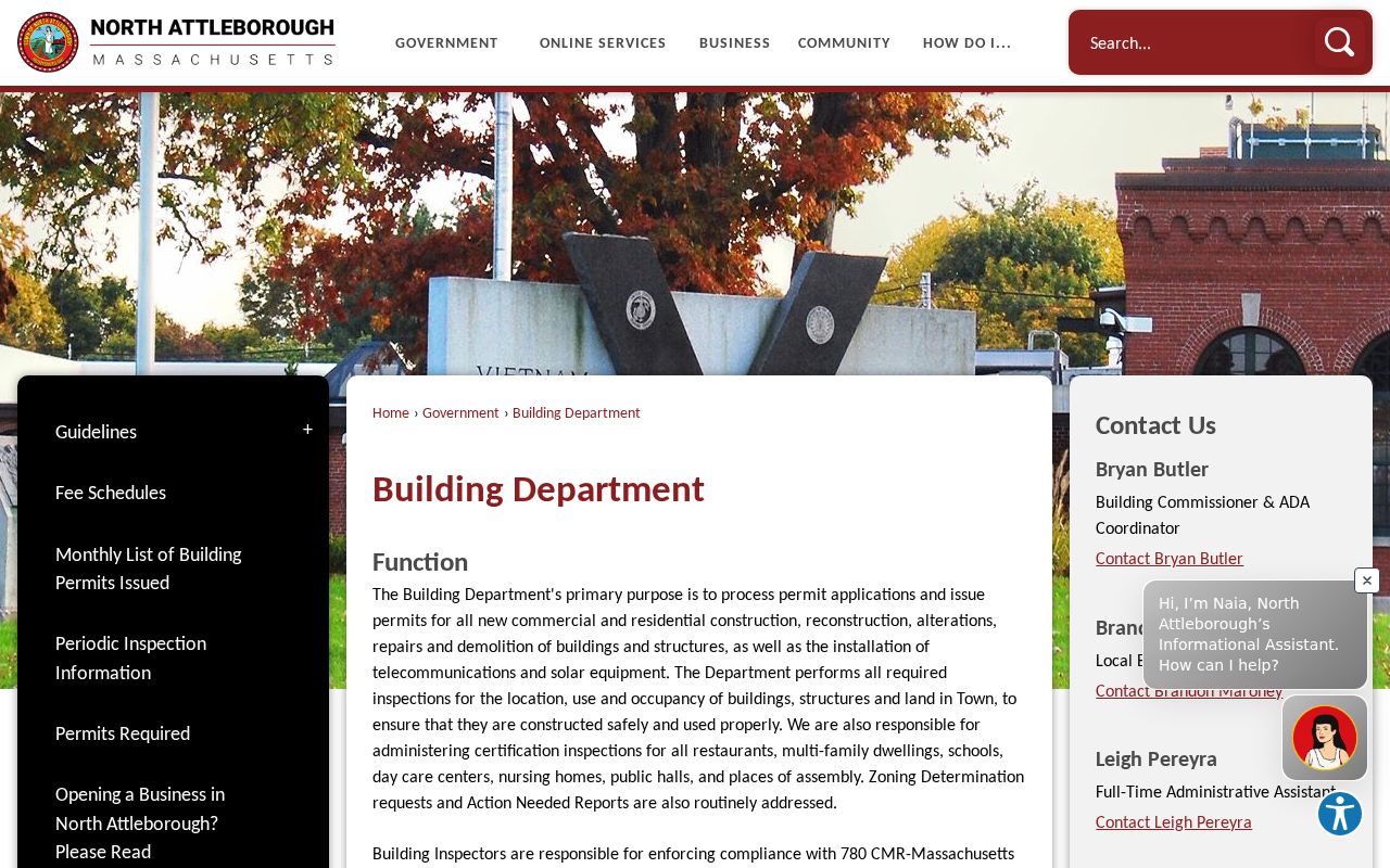 North Attleborough street directory Building Department permit access