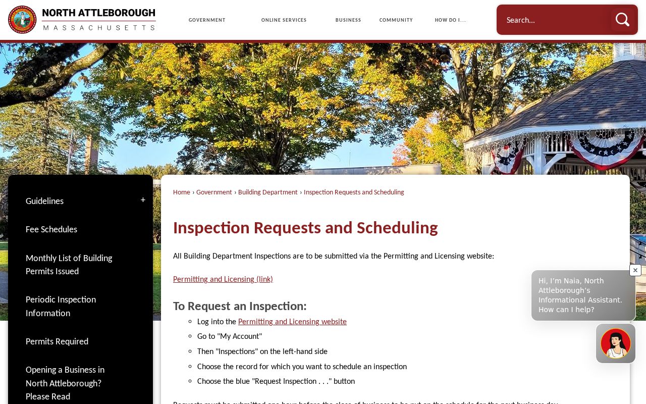 North Attleborough street directory inspection request workflow