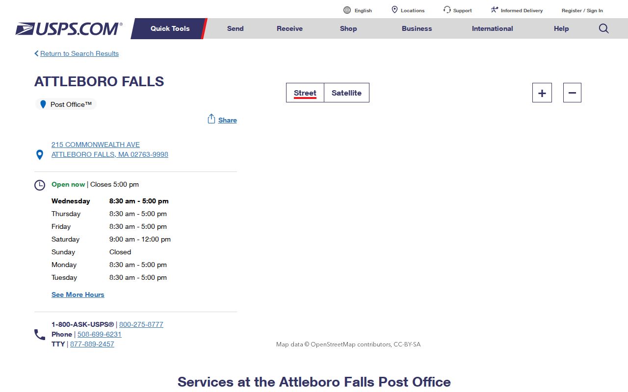 North Attleborough ZIP code directory Attleboro Falls USPS station